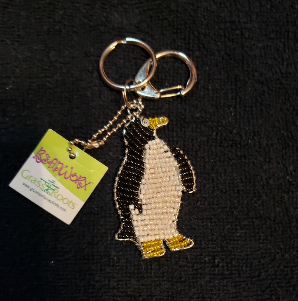 New Bead PENGUIN Keychain By Beadworx